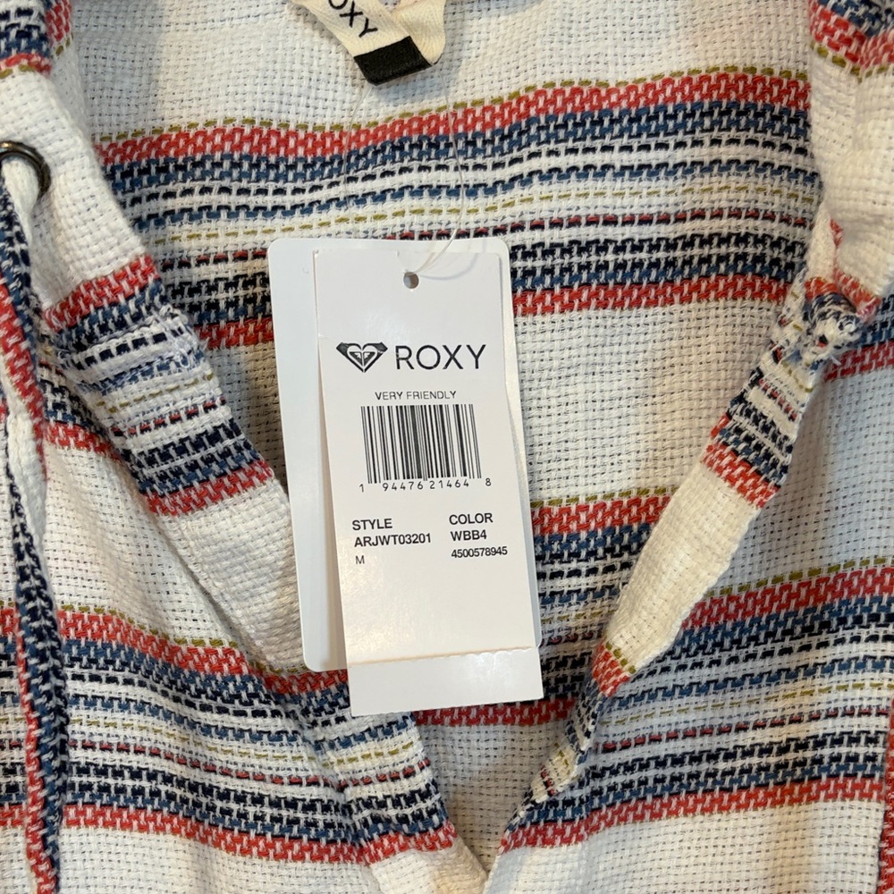 NWT Roxy Multicolor Striped Hooded Top - Picture 2 of 3
